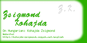 zsigmond kohajda business card